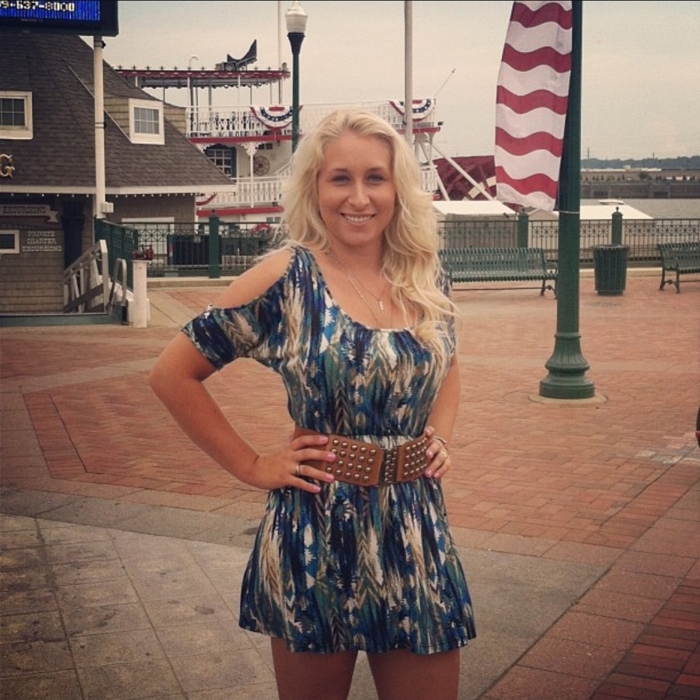 Deb Vibrant Blue and White Mini Dress